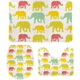 thumbnail image 1 of SKYSONIC Non-Slip 3 Piece Bathroom Rug Set Elephants Pattern Soft Contour Rug + Toilet Lid Cover + Bath Mat Bathroom Decor, 1 of 3