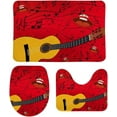 thumbnail image 1 of Non-Slip 3 Piece Bathroom Rug Set Guitar and Singing Mouth Soft Contour Rug + Toilet Lid Cover + Bath Mat Bathroom Decor, 1 of 3