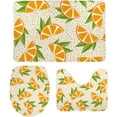 thumbnail image 1 of Non-Slip 3 Piece Bathroom Rug Set Orange Fruit with Leaves Soft Contour Rug + Toilet Lid Cover + Bath Mat Bathroom Decor, 1 of 3