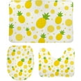 thumbnail image 1 of Non-Slip 3 Piece Bathroom Rug Set Pineapple and Yellow Dot Soft Contour Rug + Toilet Lid Cover + Bath Mat Bathroom Decor, 1 of 3