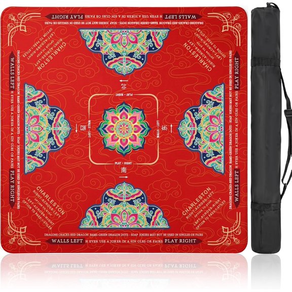 Non-Slip 31.5x31.5in Noise Reducing Mahjong Mat, Brocade Splendor