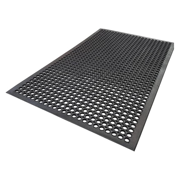 Non-Slip 36" x 60" Rubber Floor Mat Perforated with Holes for draining & Easy Cleaning, Anti-Fatigue Heavy Duty Mats for Indoor or Outdoors, Restaurant, Kitchen, Bar, Bathroom