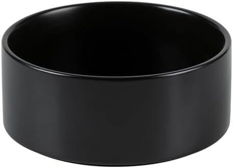 Non-Slip 8.2inch Ceramic Dog Food and Water Bowl for Large Breed Dogs, Pet Bowl for Replacement (Single Bowl, Black)