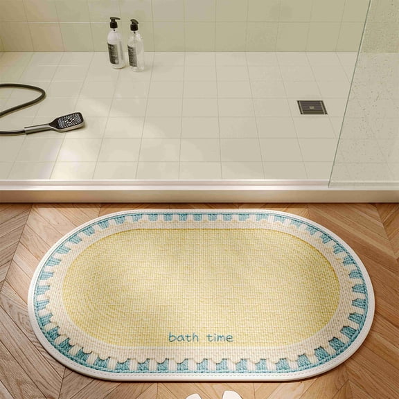 Non-Slip Absorbent Bathroom Floor Mat – Machine Washable Entry, Bedroom, and Home Decor Rug with Elegant Pattern, Durable Rubber Material, 23.62x15.74 Inches