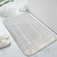thumbnail image 1 of Non-Slip Absorbent Bathroom Mat 16x24in Polyester Shower Rug, Quick-Dry Foam Entry Door Mat for Kitchen-Laundry Room, Modern Gray, 1 of 6