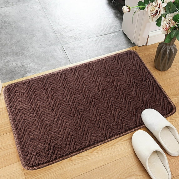 Non-Slip Absorbent Floor Mat | Waterproof Washable Indoor Outdoor Rug | 40x60cm Kitchen Bathroom Bedroom Carpet | Gray Gold Red Coffee Color Options