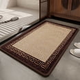 thumbnail image 1 of Non Slip Absorbent Floor Mat for Bathroom Bedroom Entrance - Machine Washable Linen Carpet with Durable, Stylish Pattern Beige, 1 of 6