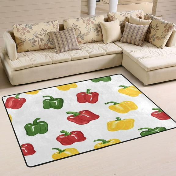 Non-Slip Area Rug 36"x24" Indoor Washable Floor Mats Carpet Printed for Living Room, Bedroom, Home Decor Capsicum Annuum