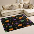 thumbnail image 1 of Non-Slip Area Rug 36"x24" Indoor Washable Floor Mats Carpet Printed for Living Room, Bedroom, Home Decor Purple and Orange Halloween Icons, 1 of 7