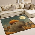 thumbnail image 1 of Non-Slip Area Rug 63x48in Indoor Washable Floor Mats Carpet Printed for Living Room, Bedroom, Home Decor Capybara with A Pumpkin, 1 of 7