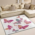 thumbnail image 1 of Non-Slip Area Rug 63x48in Indoor Washable Floor Mats Carpet Printed for Living Room, Bedroom, Home Decor Colorful Butterflies, 1 of 7