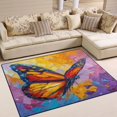 thumbnail image 1 of Non-Slip Area Rug 63x48in Indoor Washable Floor Mats Carpet Printed for Living Room, Bedroom, Home Decor Colorful Butterfly Flying, 1 of 7