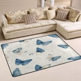 thumbnail image 1 of Non-Slip Area Rug 72"x48" Indoor Washable Floor Mats Carpet Printed for Living Room, Bedroom, Home Decor Blue Watercolor Butterflies, 1 of 7