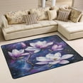 thumbnail image 1 of Non-Slip Area Rug 72"x48" Indoor Washable Floor Mats Carpet Printed for Living Room, Bedroom, Home Decor Purple Magnolia Flowers, 1 of 7