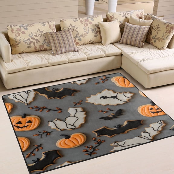 Non-Slip Area Rug 80x58in Indoor Washable Floor Mats Carpet Printed for Living Room, Bedroom, Home Decor Cute Cutout Cookies Decorated