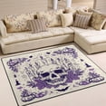 thumbnail image 1 of Non-Slip Area Rug 80x58in Indoor Washable Floor Mats Carpet Printed for Living Room, Bedroom, Home Decor Purple Candle Pumpkin Skull, 1 of 7