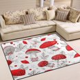 thumbnail image 1 of Non-Slip Area Rug 80x58in Indoor Washable Floor Mats Carpet Printed for Living Room, Bedroom, Home Decor Red Mushrooms Pattern, 1 of 7