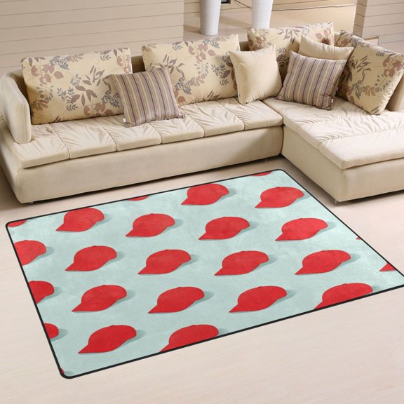 Non Slip Area Rug Living Room Mat Soft Washable Carpet for Home Decor Baseball Cap Design 31 x 20 inch