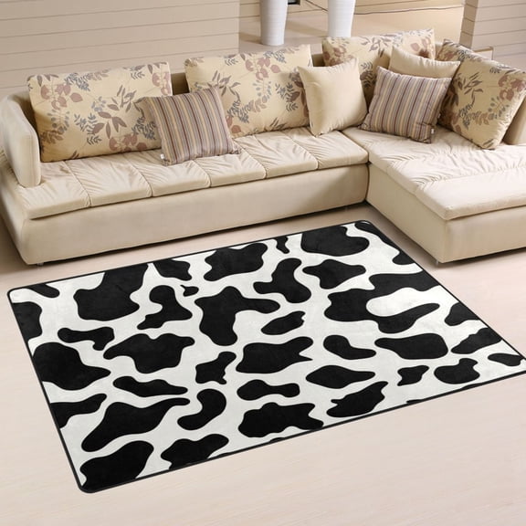 Non Slip Area Rug Living Room Mat Soft Washable Carpet for Home Decor Black Teardrop Pattern 31 x 20 inch