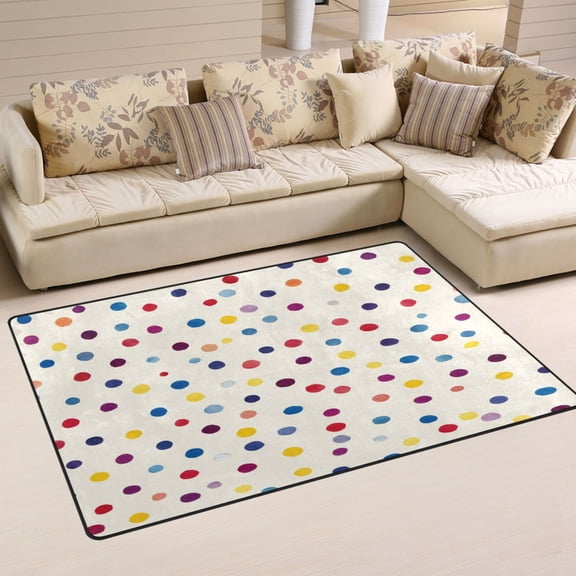 Non Slip Area Rug Living Room Mat Soft Washable Carpet for Home Decor Colorfu Dot Pattern 31 x 20 inch