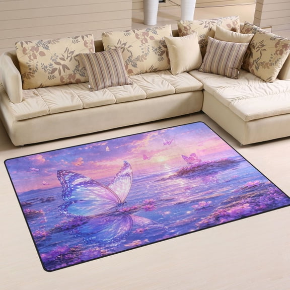 Non Slip Area Rug Living Room Mat Soft Washable Carpet for Home Decor Dreamlike Seaside Scene 31 x 20 inch