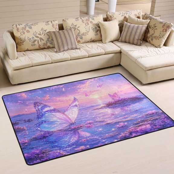 Non Slip Area Rug Living Room Mat Soft Washable Carpet for Home Decor Dreamlike Seaside Scene 36 x 24 inch