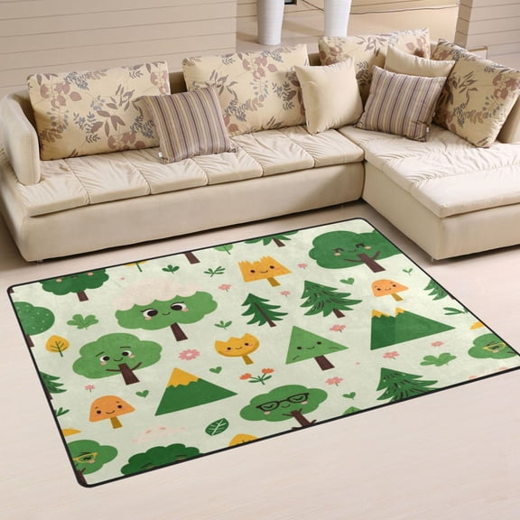 Non Slip Area Rug Living Room Mat Soft Washable Carpet for Home Decor Personified Plants 31 x 20 inch