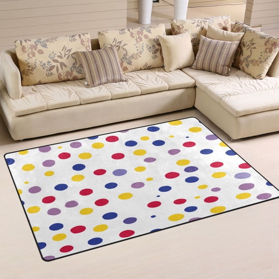 Non Slip Area Rug Living Room Mat Soft Washable Carpet for Home Decor Randomly Distributed Dot Pattern 31 x 20 inch