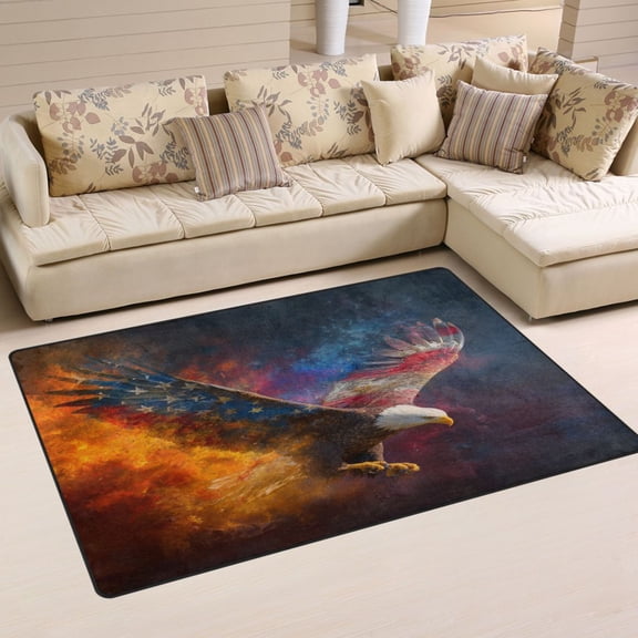 Non Slip Area Rug Living Room Mat Soft Washable Carpet for Home Decor The Majestic Bald Eagle 31 x 20 inch