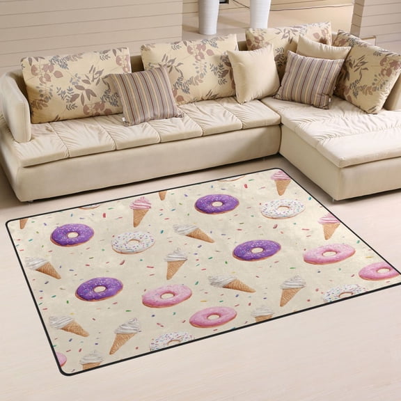 Non Slip Area Rug Living Room Mat Soft Washable Carpet for Home Decor Various Dessert Patterns 31 x 20 inch