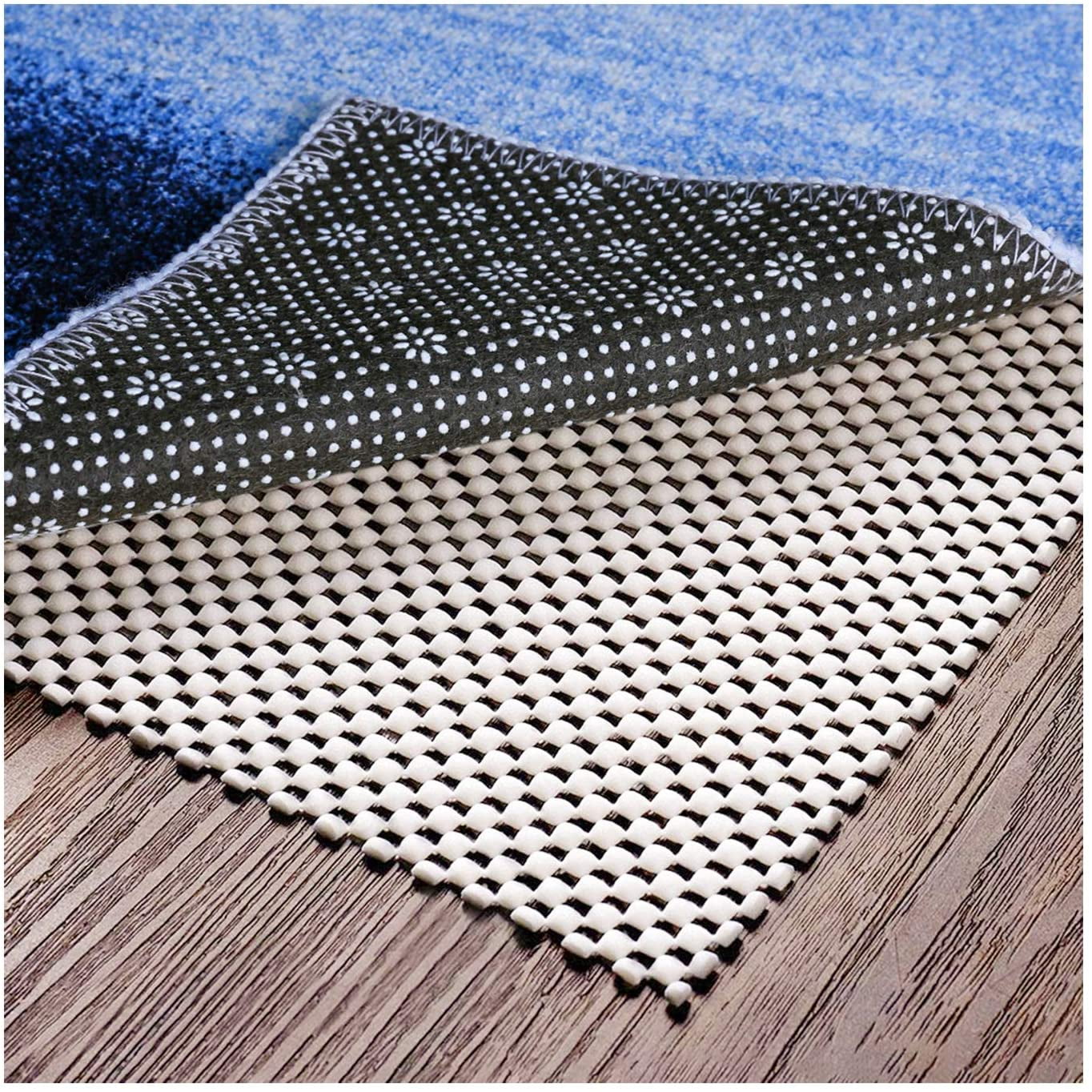 Non Slip Area Rug Pad , 10 x 14 ( Felt + Rubber ) Double Layers Carpet Mat  , Anti Skid Rug Grip Provides Protection for Tile and Hardwood Floors 