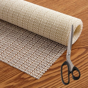 Non Slip Area Rug Pad With Scissors , Anti Skid Carpet Mat Rug Grip Provides Protection for Tile and Hardwood Floors 2 x 8