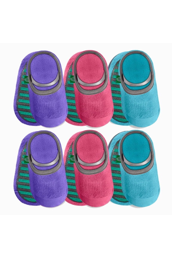 Baby Non-Slip Grip Socks | Full Grip Sole 6-Pack (6–12 Months)