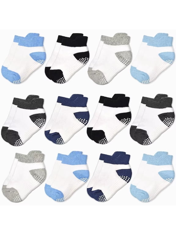 Non-Slip Baby Socks Infant Girls Boys Ankle Anti Slip Socks With Grips For 0-12 Month Toddler 1-5 Years Kids