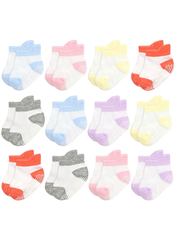 Non-Slip Baby Socks Infant Girls Boys Ankle Anti Slip Socks With Grips For 0-12 Month Toddler 1-5 Years Kids
