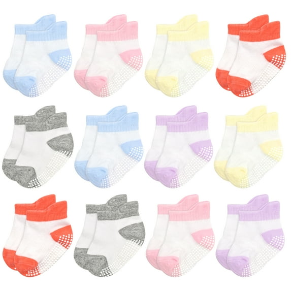 Non-Slip Baby Socks Infant Girls Boys Ankle Anti Slip Socks With Grips For 0-12 Month Toddler 1-5 Years Kids