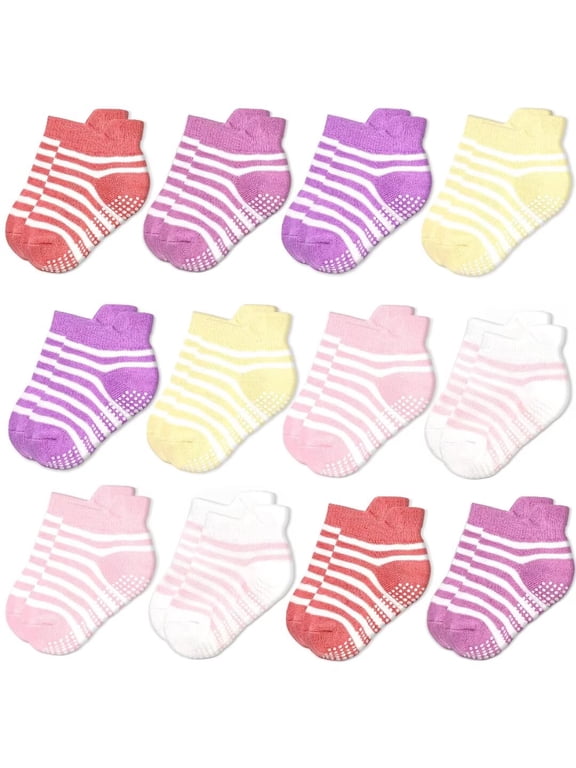 Non-Slip Baby Socks Infant Girls Boys Ankle Anti Slip Socks With Grips For 0-12 Month Toddler 1-5 Years Kids