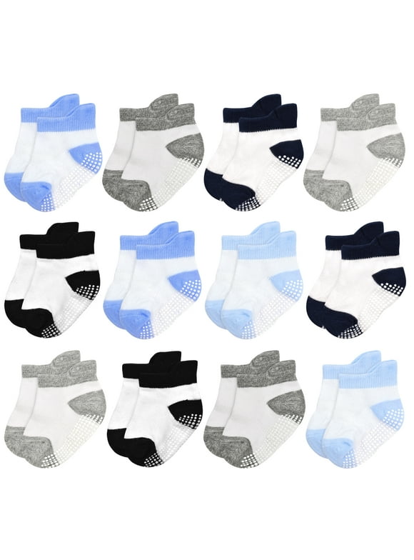 Non-Slip Baby Socks Infant Girls Boys Ankle Anti Slip Socks With Grips For 0-12 Month Toddler 1-5 Years Kids