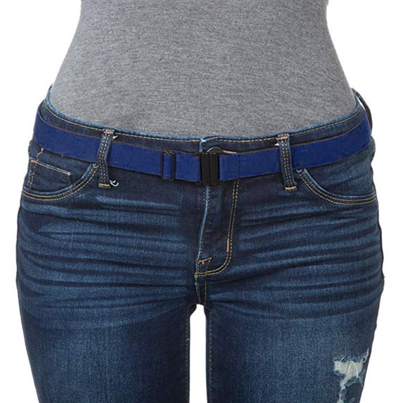 Non Slip Backing Flat Buckle Stretch No Belt Adjustable Show Belt
