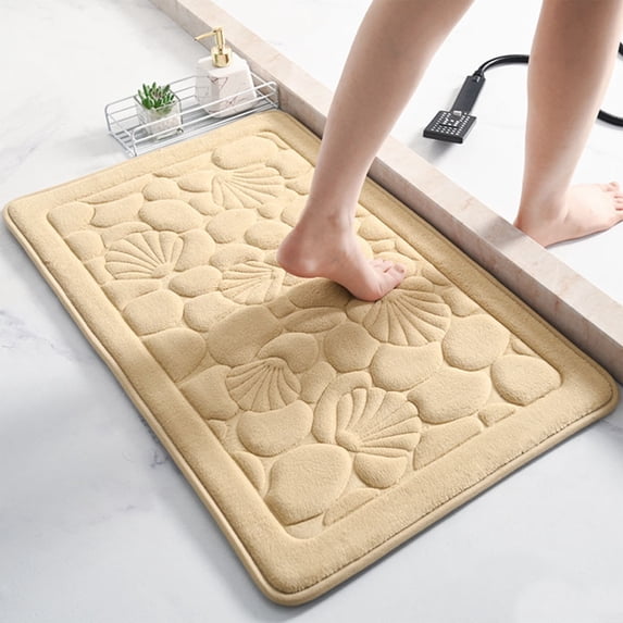 Non Slip Bath Mat, Absorbent Floor Mat Washable and Quick Dry, Soft Thick Bathroom Rug for Tub Shower Sink, Comfortable Non-Skid Bath Carpet