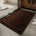 thumbnail image 1 of Non-Slip Bath Mat Absorbent Quick-Dry Machine Washable Linen Rug for Bathroom Entrance Bedroom, Brown, 1 of 5