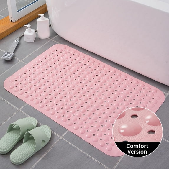 Non Slip Bath Mat Anti Mold Shower Mat Non Slip Quick-Drain Design ...