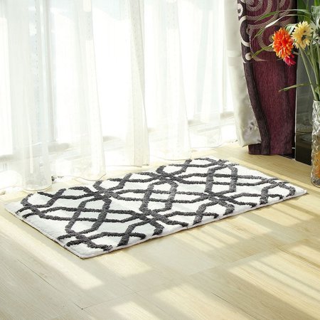 Non Slip Bath Mat for Bathroom Water Absorbent Soft Microfiber Shaggy Bathroom Mat Machine Washable Bath Rug for Bathroom Thick Plush Rugs for Shower A12