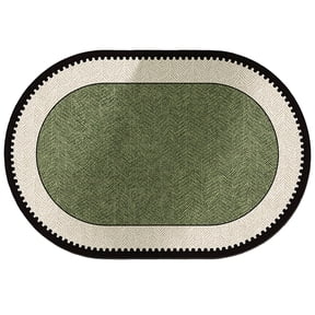 Non Slip Bath Mat Cozival Quick-Dry Bathroom Absorbent Carpet - Wavy Green Design Non-Slip Floor Mat - Water Absorbing Rug for Bathroom & Kitchen - Soft Anti-Slip Texture, Quick Dry Rug