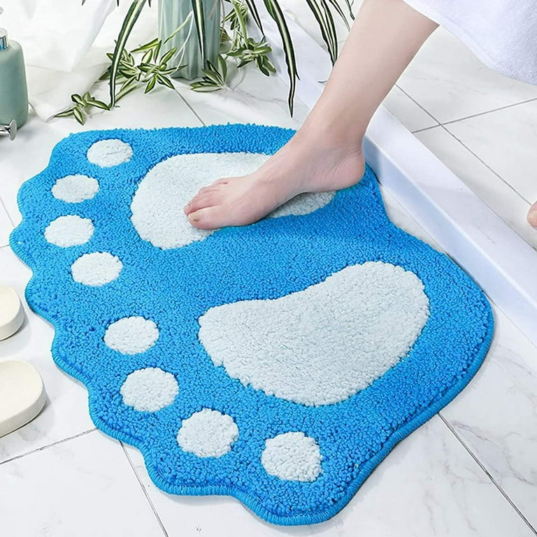 Doormats Quick Drying Bathroom Mats & Water Absorbent Door Mat for  Home,Water Absorbing Non-Slip Bathroom Floor mats (Bathroom Print) (Blue)