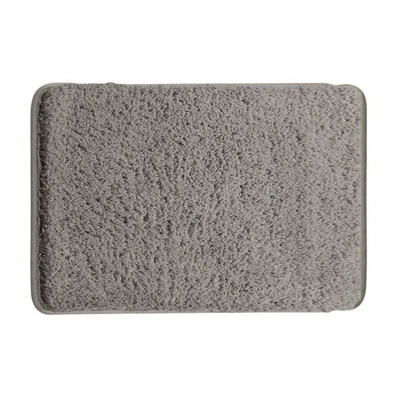 Non-Slip Bath Mat Dark Gray 24x16 Inch Thickened Absorbent Plush Carpet Rug for Bathroom Bedroom Entrance Machine Washable Soft