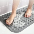 thumbnail image 1 of Non-Slip Bath Mat with Drain Holes & Suction Cups - Quick Dry Anti Mold Shower Floor Mat for Tub, Machine Washable Feet Massage Rug, Gray (27.5x15.7 Inch)‌, 1 of 9