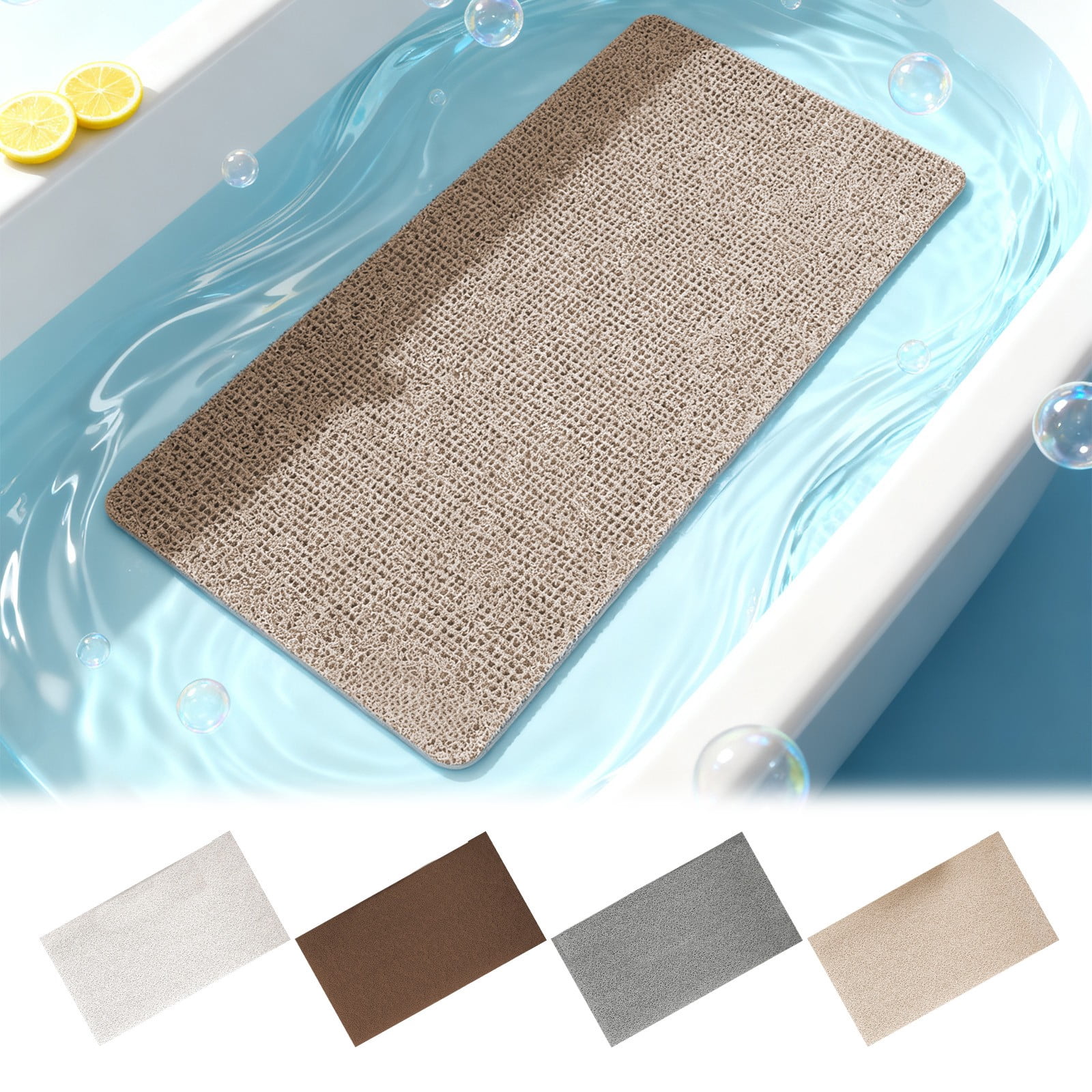 Non-Slip Bath Mat with Loofah Texture for Shower and Bathroom Floor ...