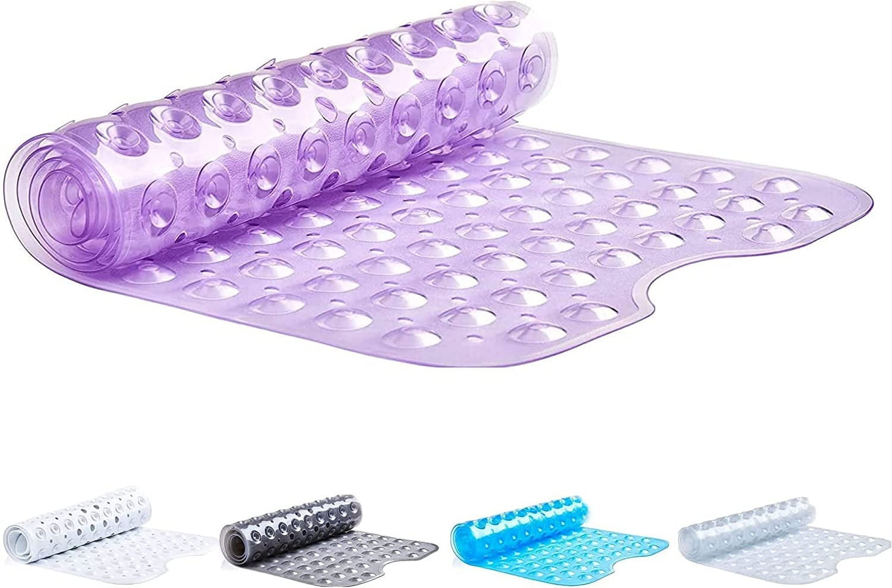 NonSlip Bath Mat with Suction Cups Purple 100x40cm/40x16in Extra