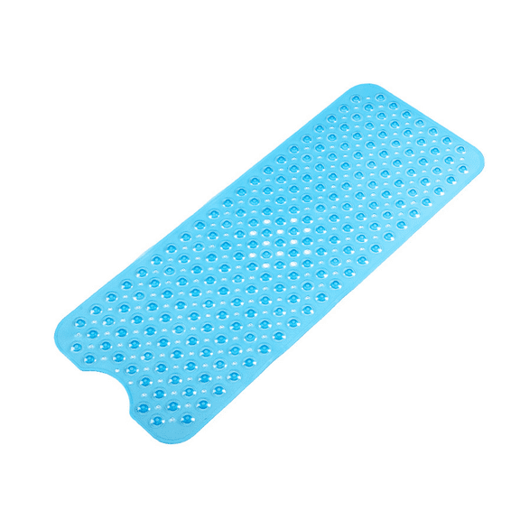 Non Slip Bath Mat, Super Strong Suction Cups,40"x16"Long Tub Mat with Drain Holes, Machine Washable Fast Draining Shower Mats, Bathroom Essentials,Clear Blue